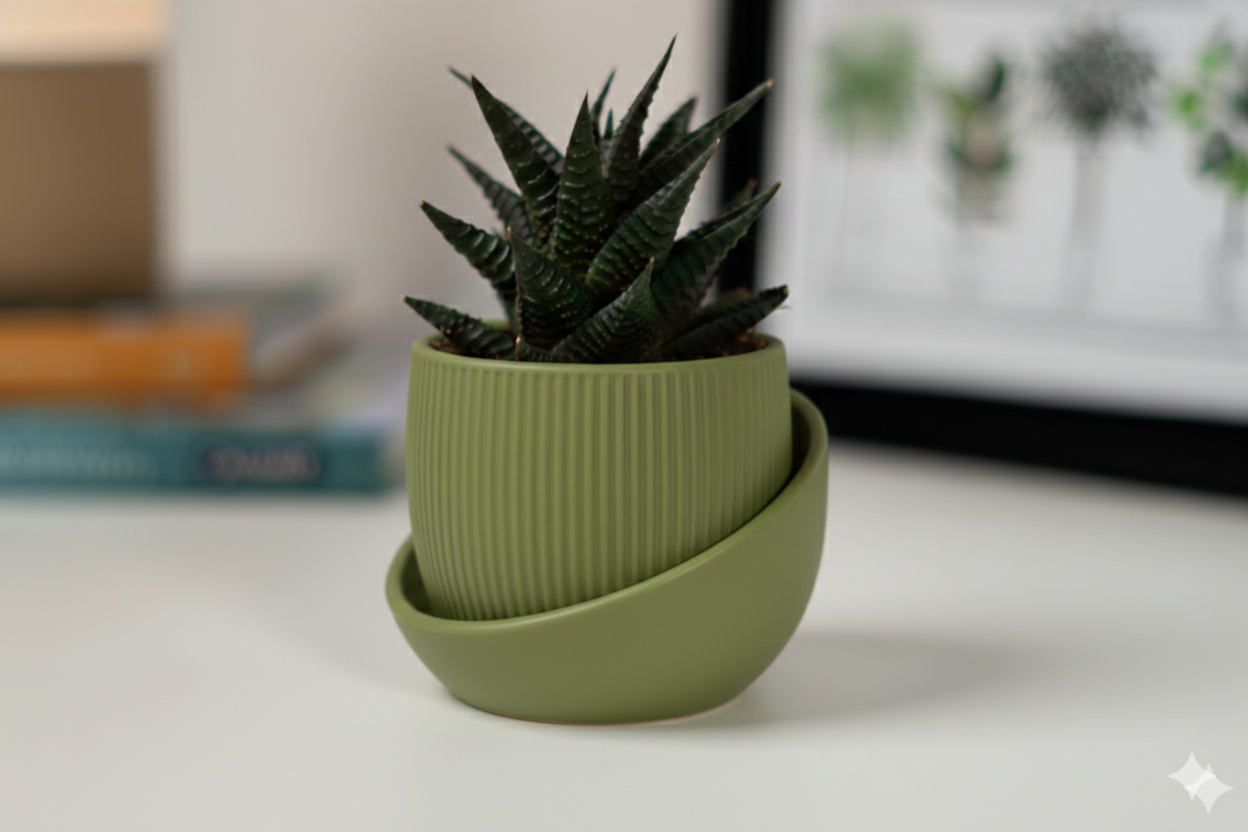 Evoliv Eero – Tisch Pflanzgefäss mit Tropfschale - Modernes Design