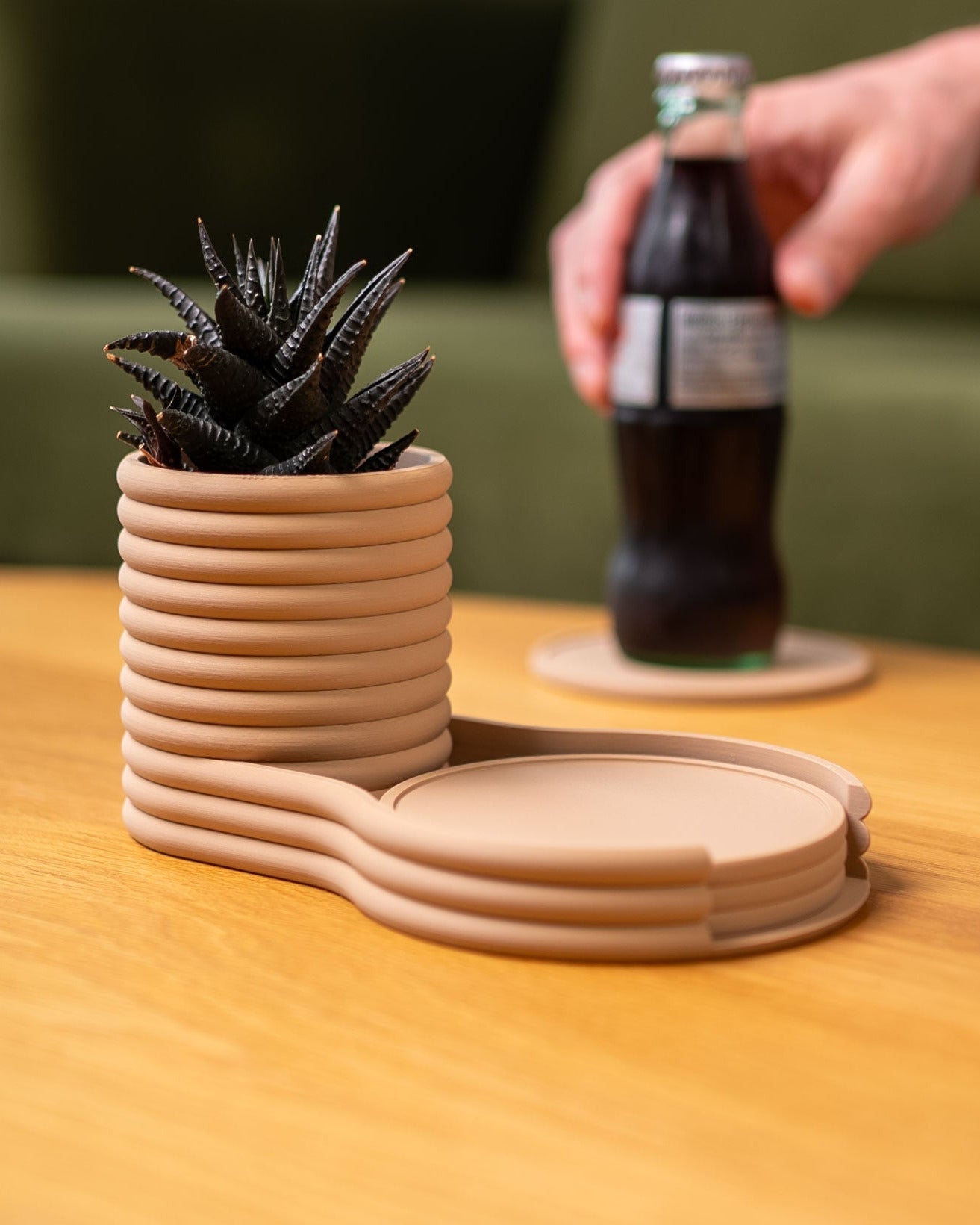Evoliv „Coaster Blumentopf - Set“ – Pflanzengefäss mit integriertem Untersetzer - Organizer – von Evoliv