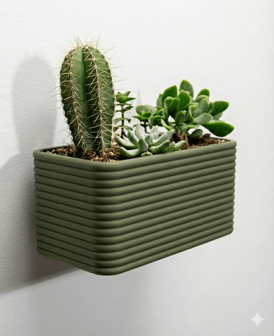 Evoliv „Poppy Kasten“ – Breiter Wandblumentopf mit Tropfschale – von Evoliv